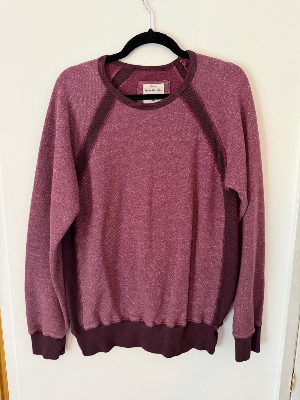Splendid Mills Men's Maroon Heather Crewneck Sweater